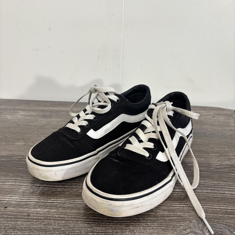 Vans Old Skool Shoes Womens Size 6.5 Black Canvas Skateboard Sneaker Low Top